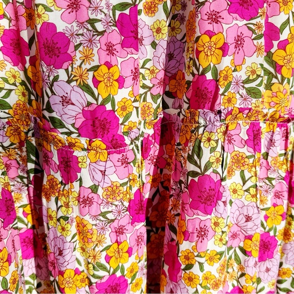 Draper James  Tie Shoulder Smocked  Bodice Tiered MAXI  Sundress - Picture 12 of 16